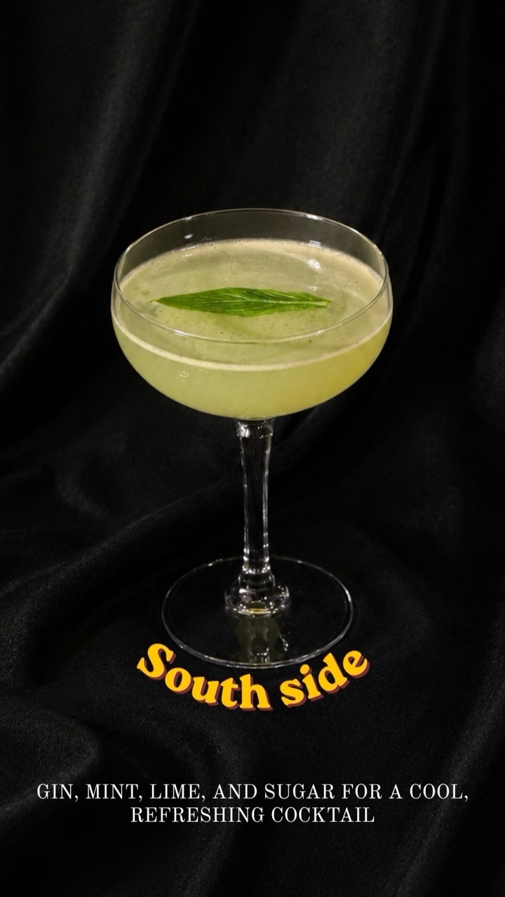 South Side — gin, mint, lime and sugar for a cool, refreshing cocktail
